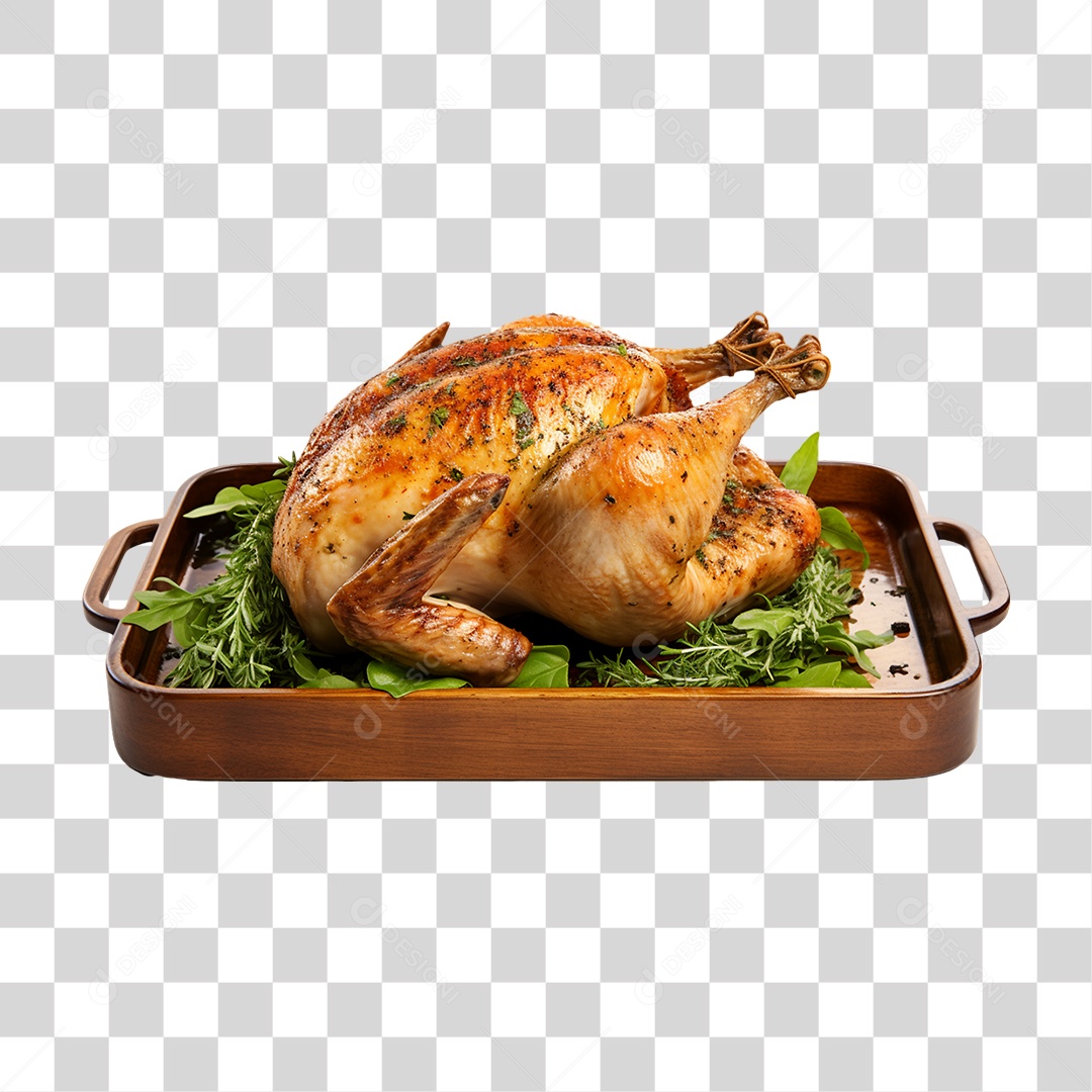 Frango Assado Servido PNG Transparente