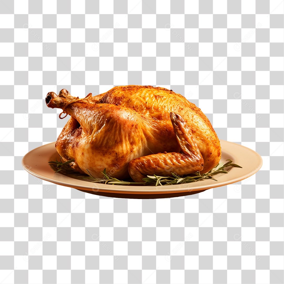 Frango Assado Servido PNG Transparente