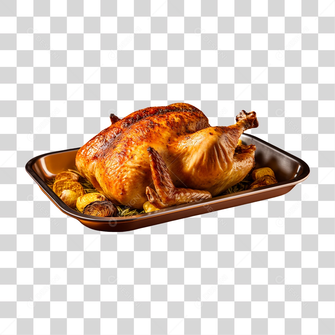 Frango Assado Servido PNG Transparente