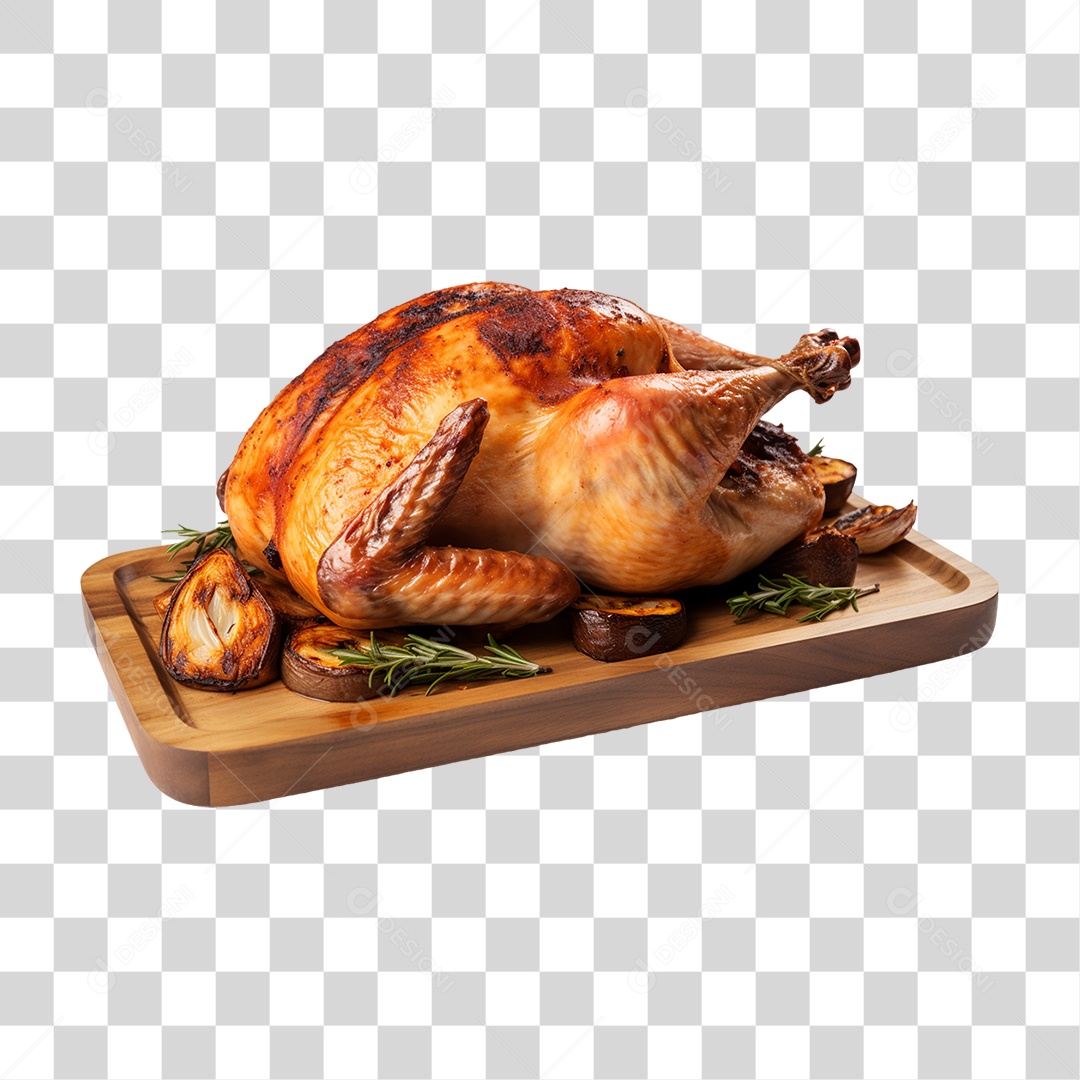 Frango Assado Servido PNG Transparente