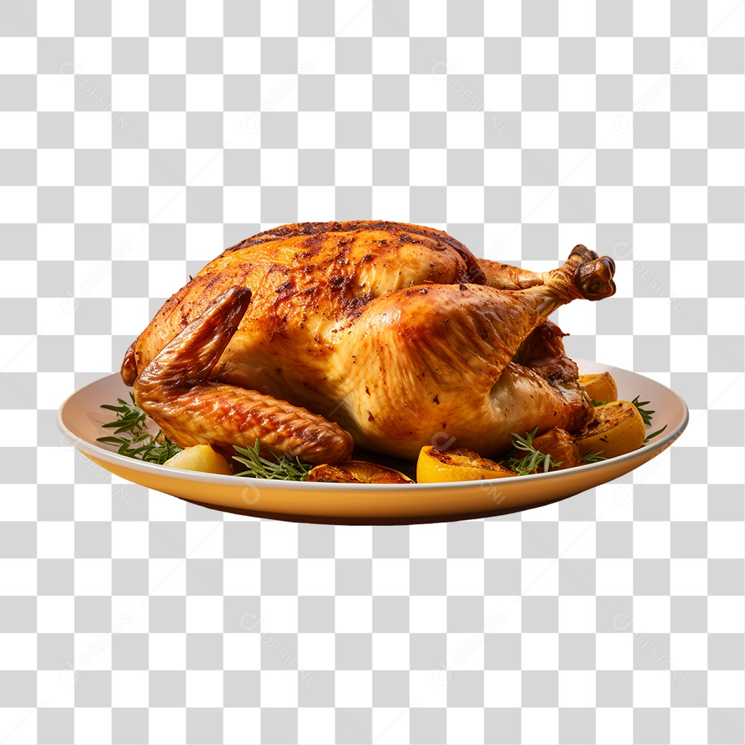 Frango Assado Servido PNG Transparente