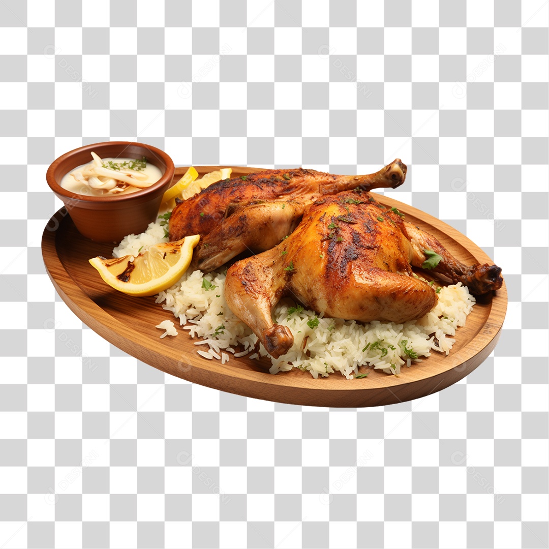 Frango Assado Servido PNG Transparente