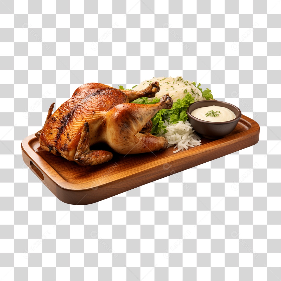 Frango Assado Servido PNG Transparente