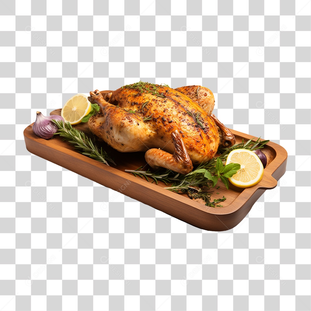 Frango Assado Servido PNG Transparente