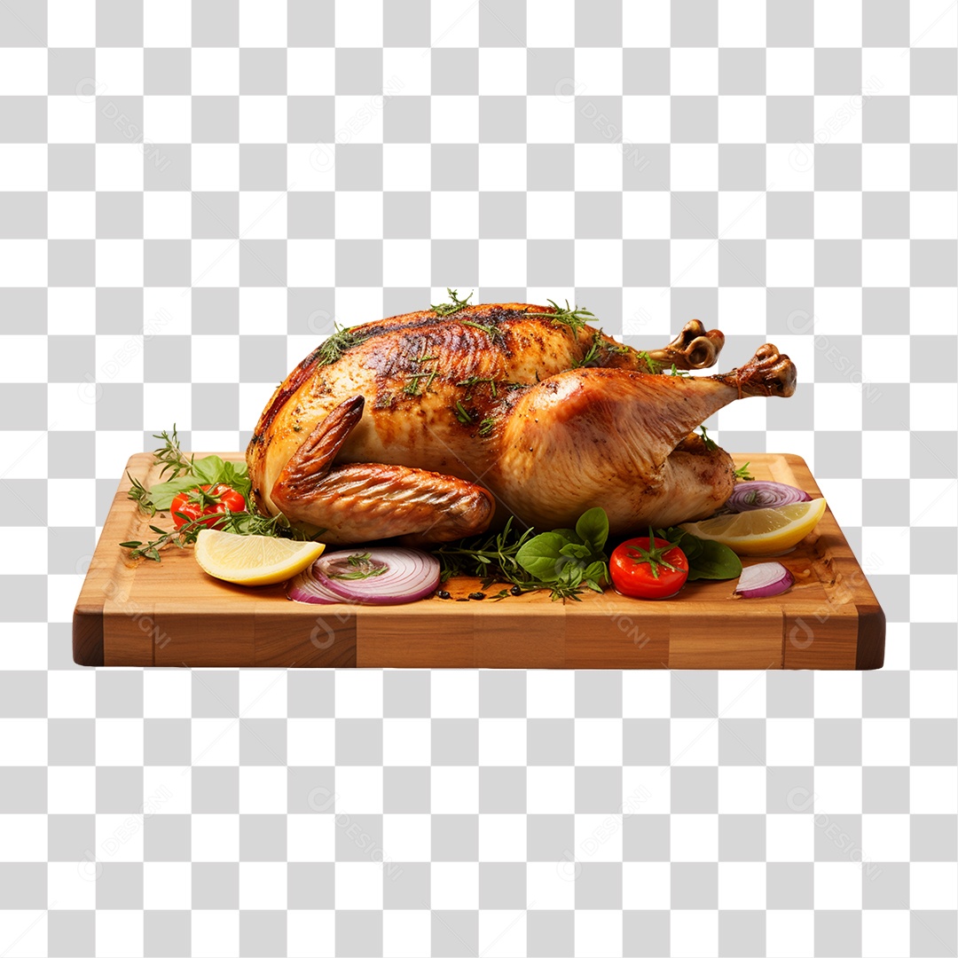 Frango Assado Servido PNG Transparente