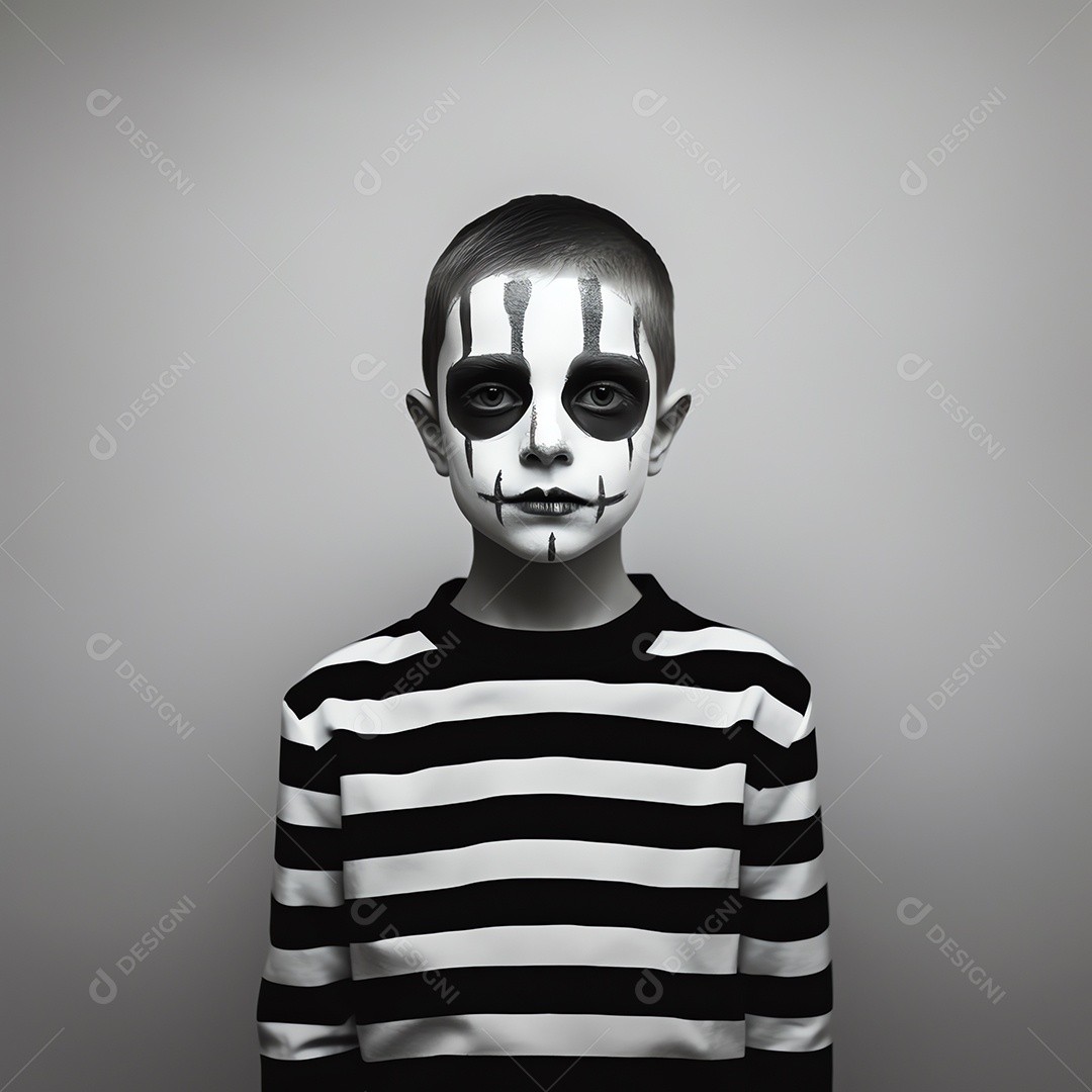 Feliz conceito de criança de Halloween, um garoto vestindo fantasia de Halloween