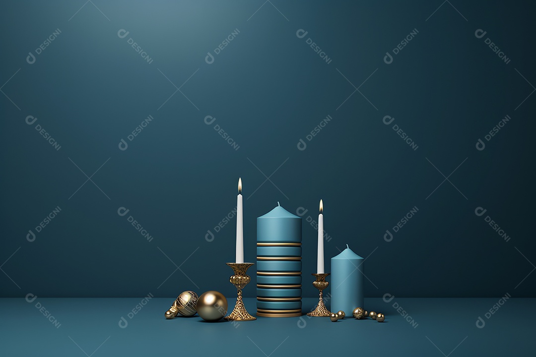 Feliz feriado de celebração de hanukkah, festival judaico de fundo de luzes para cartão de felicitações, estilo mínimo de convite