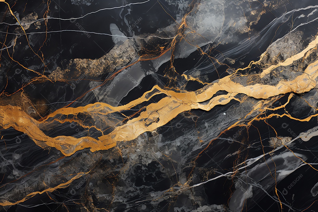 Abstrato mármore pedra granito preto e fundo de textura dourada, para design e modelo