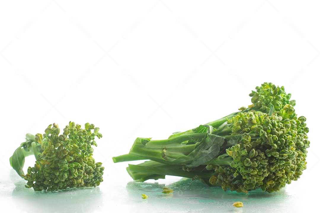 Brócolis Brasileiro. sobre fundo branco