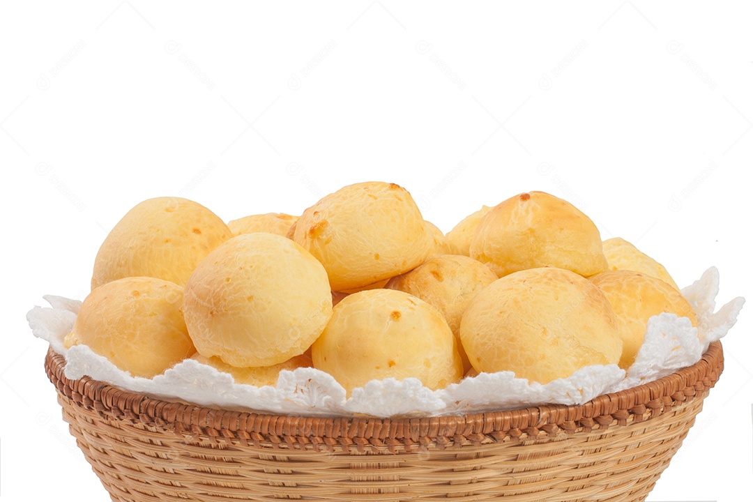 Pão De Queijo Brasileiro Em Fundo Branco
