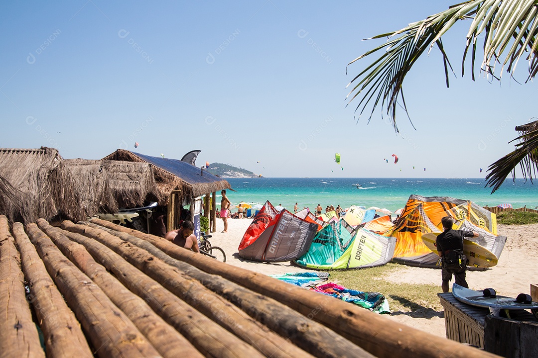 Praia do Pepê. Kite Surf Place no Rio de Janeiro, Brasil