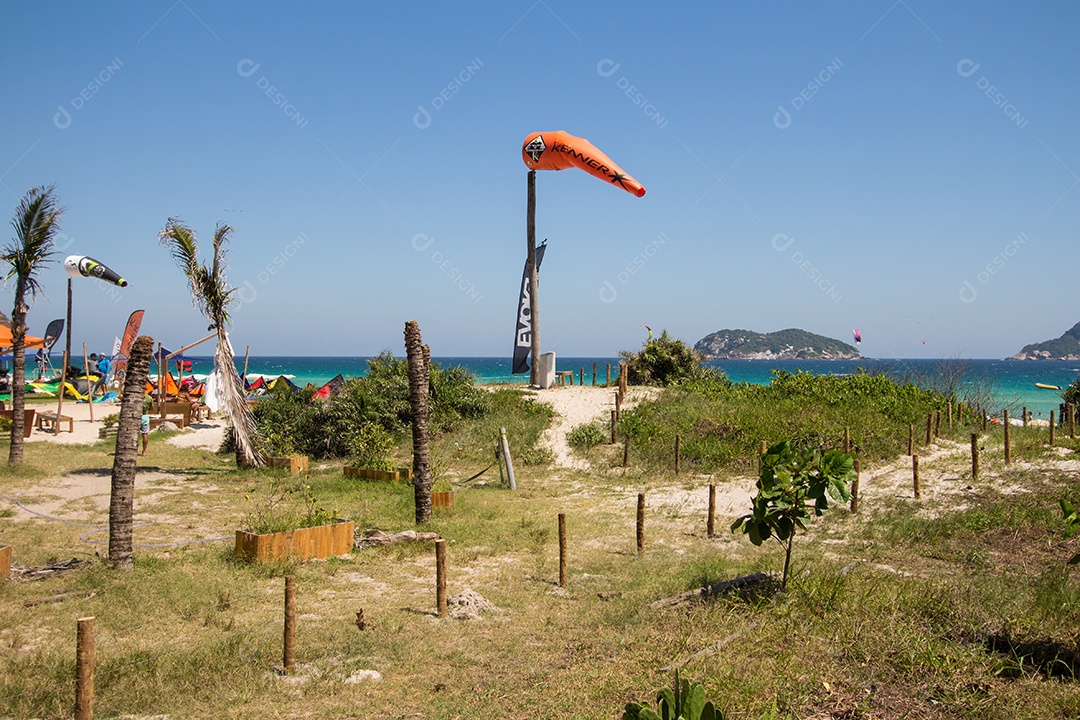 Praia do Pepê. Kite Surf Place no Rio de Janeiro, Brasil