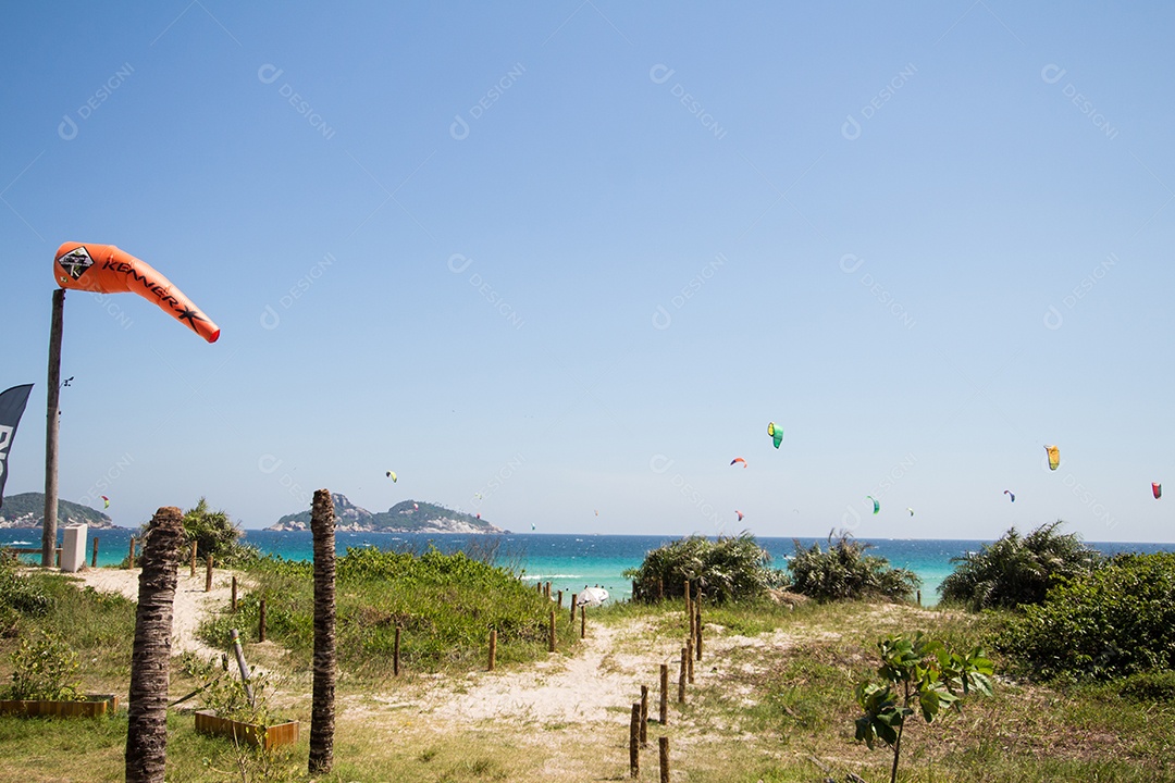Praia do Pepê. Kite Surf Place no Rio de Janeiro, Brasil