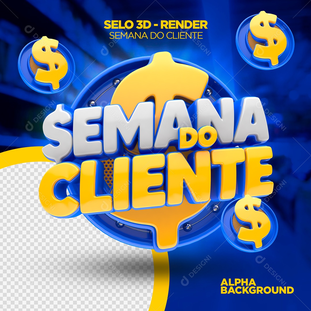 Selo 3D Semana Do Cliente Para Composição PSD