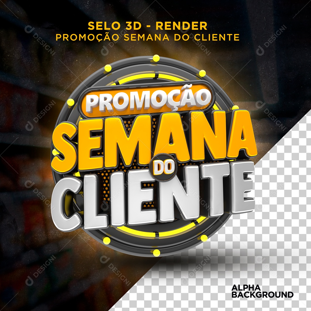 Promoção Semana Do Cliente Selo 3D Para Composição PSD