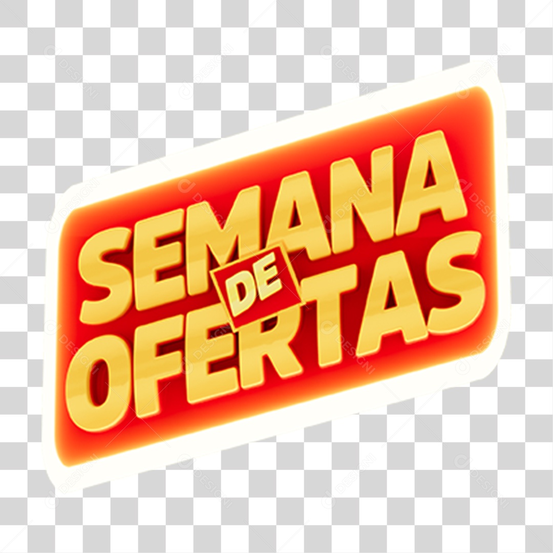 Selo 3D Semana de Ofertas  para Composição PNG Transparente