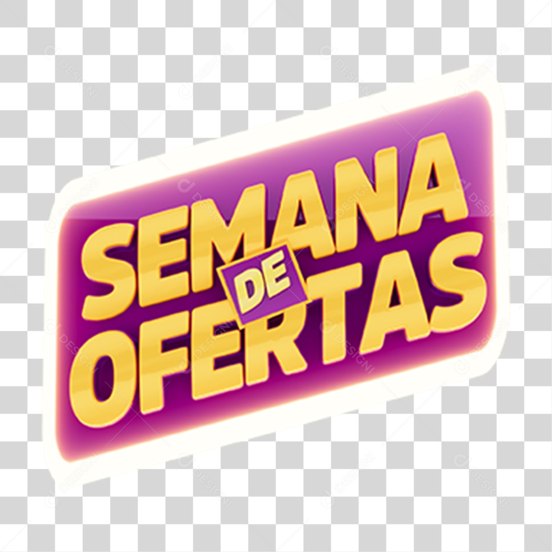 Selo 3D Semana de Ofertas para Composição PNG Transparente