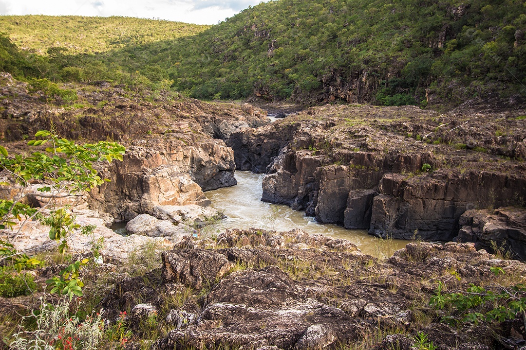 Encontro das Águas na Chapada dos Veadeiros, Goiás, Brasil.