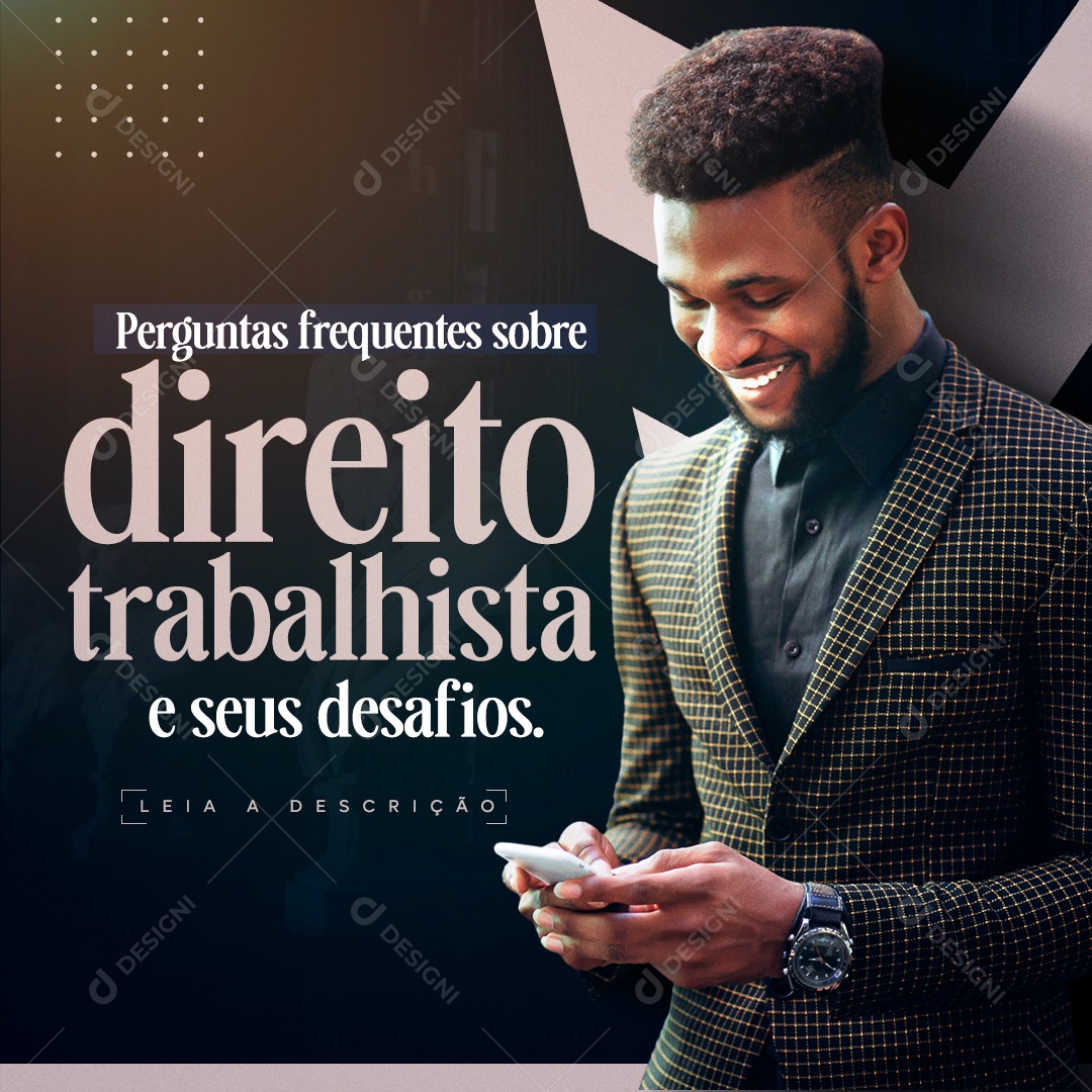 Direitos Trabalhistas e Seus Desafios Socila Media PSD Editável