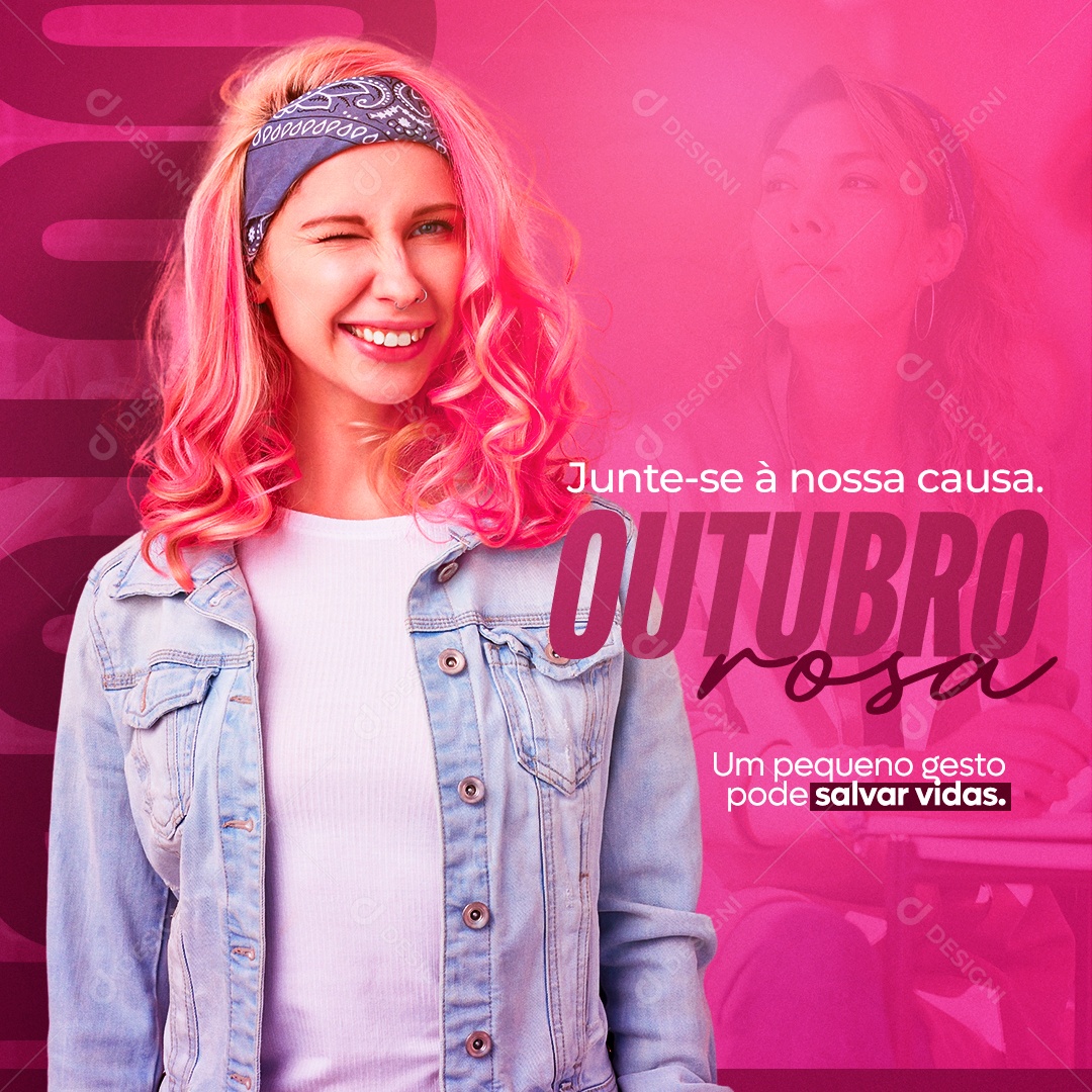 Social Media Outubro Rosa Salvar Vidas PSD Editável