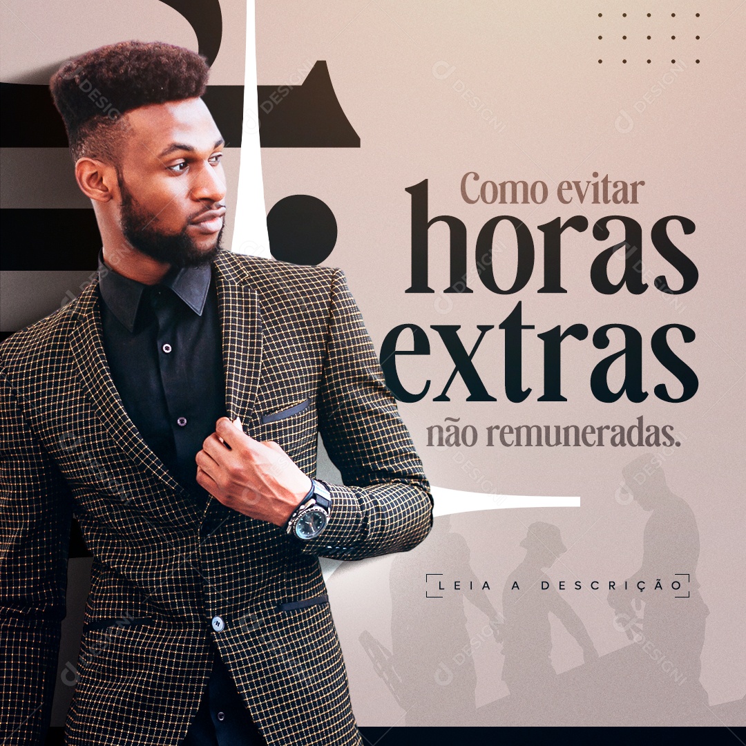 Como Evitar Horas Extras Não Remuneradas Social Media PSD Editável
