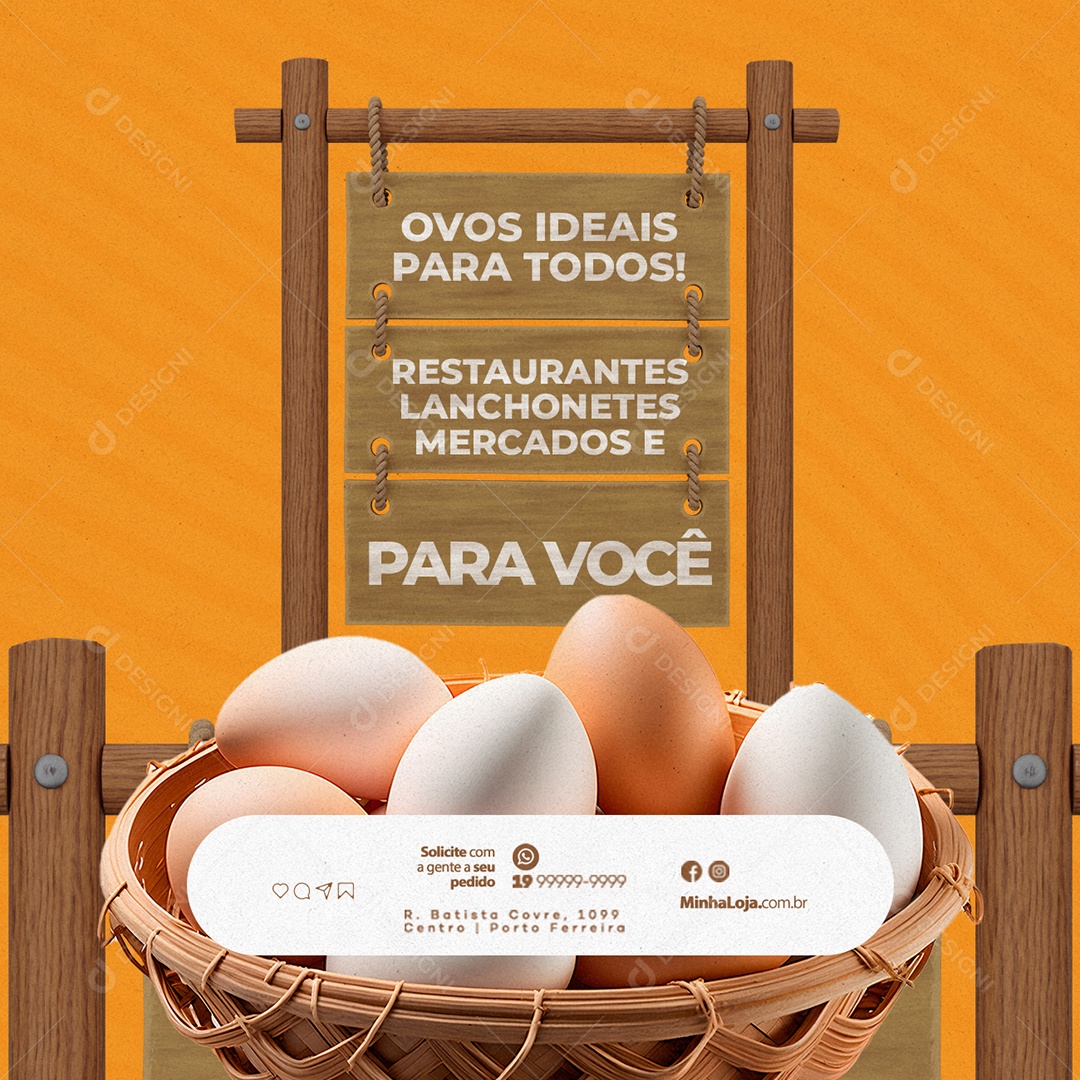 Ovos Ideias para Todos Social Media PSD Editável
