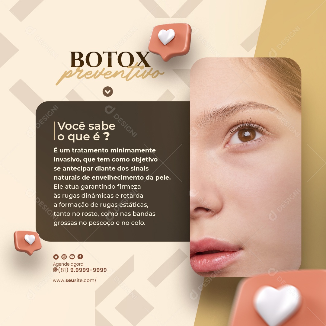 Botox Preventive Aesthetic Clinic Social Media PSD Editable