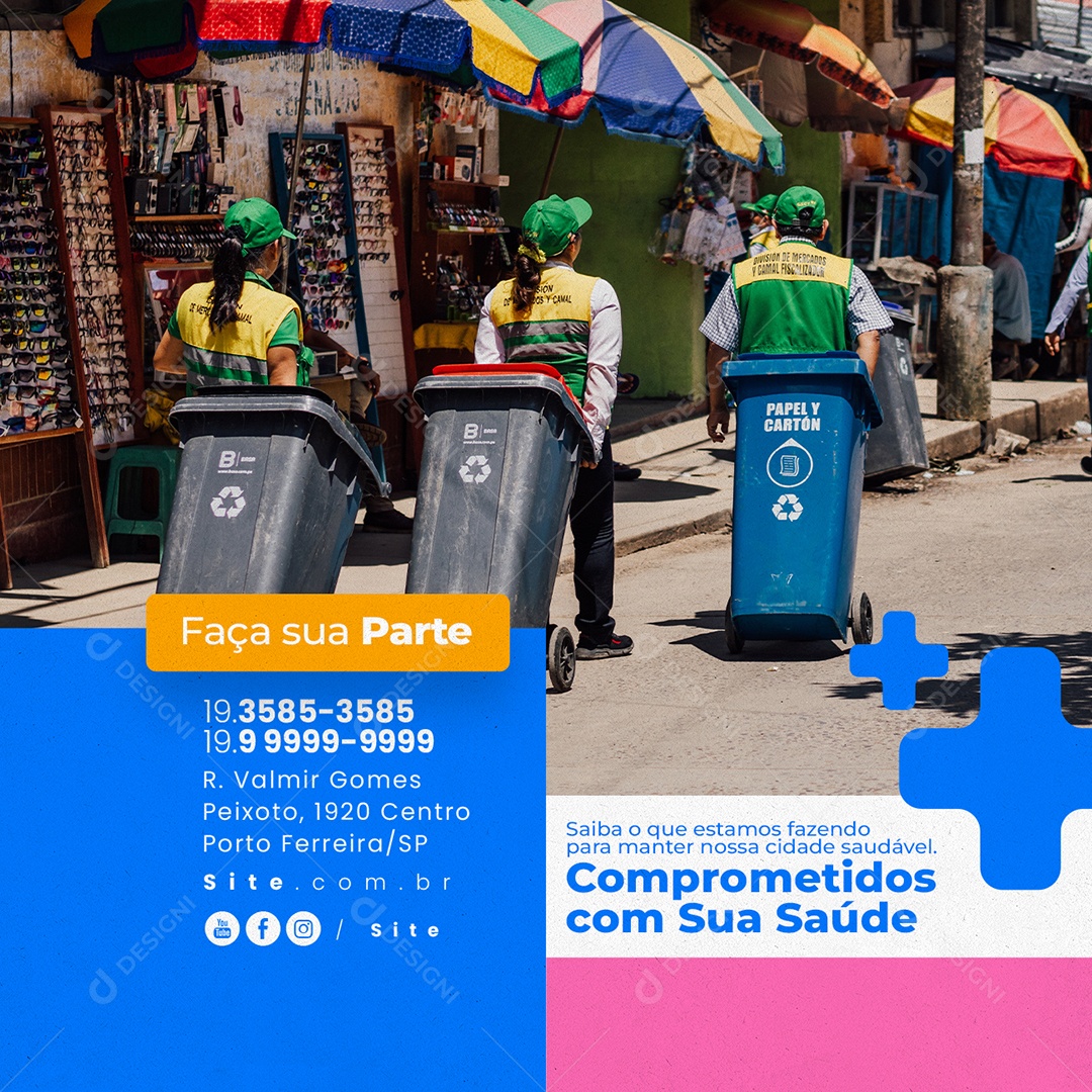 Vigilância Sanitária Faça sua Parte Comprometidos com sua Saúde Social Media PSD Editável