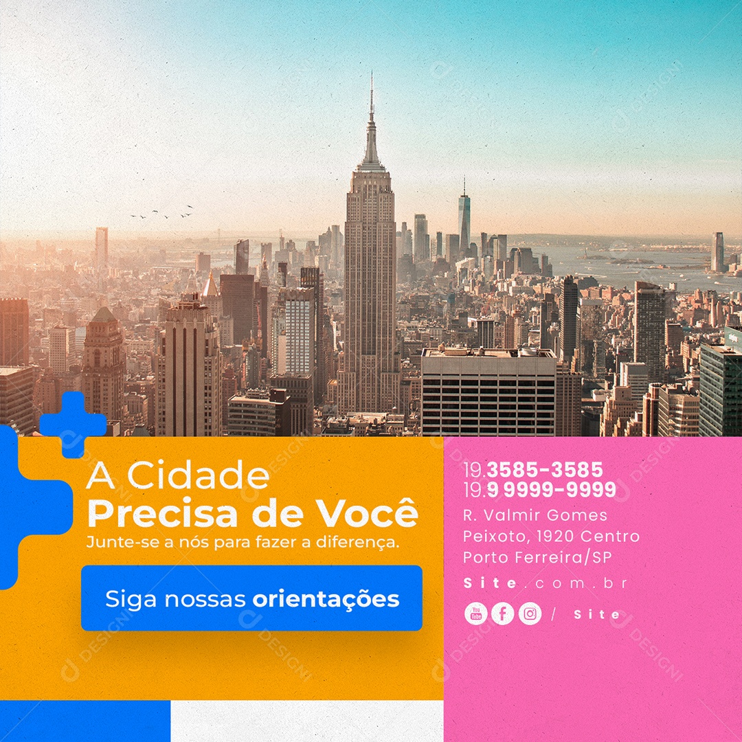 Vigilância Sanitária A Cidade Precisa de Você Social Media PSD Editável