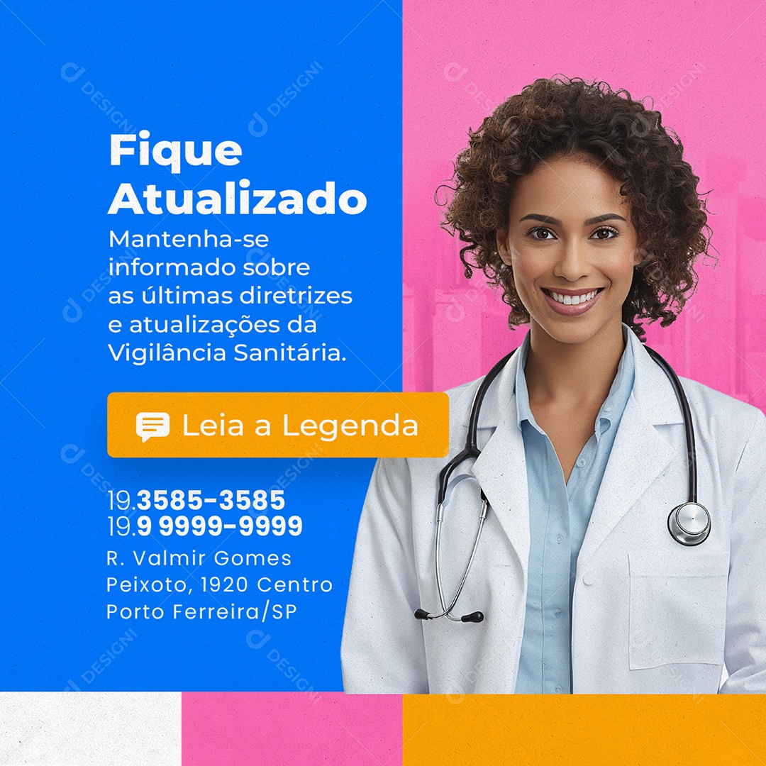 Vigilância Sanitária Fique Atualizado Social Media PSD Editável