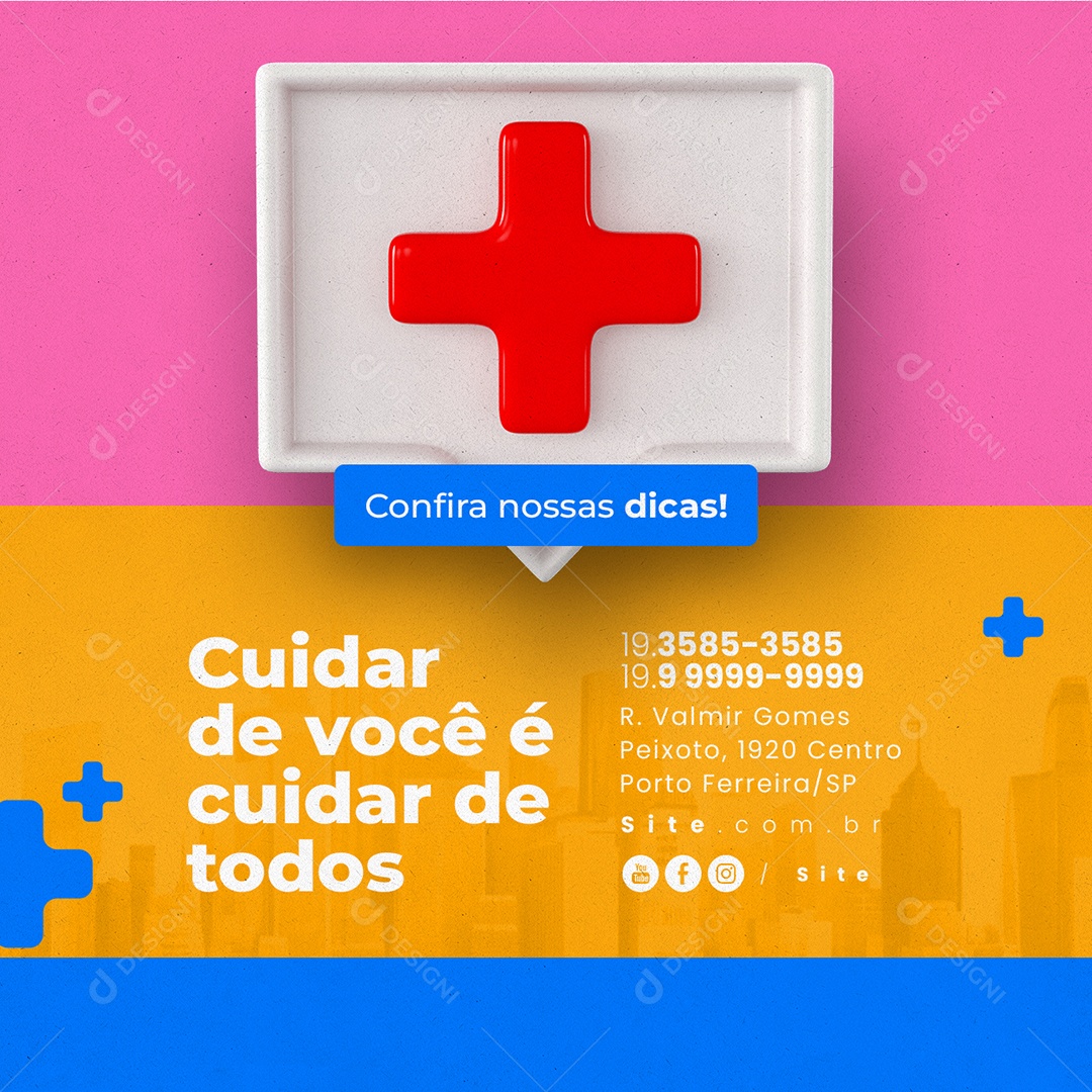 Vigilância Sanitária Cuidar de Você é Cuidar de Todos Social Media PSD Editável