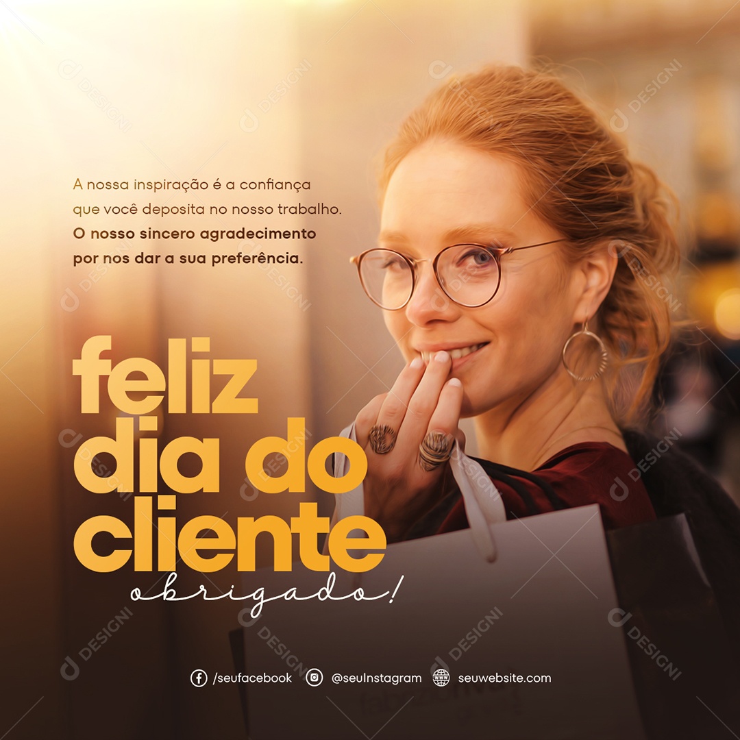 Feliz Dia Do Cliente Obrigado 15 de Setembro Social Media PSD Editável