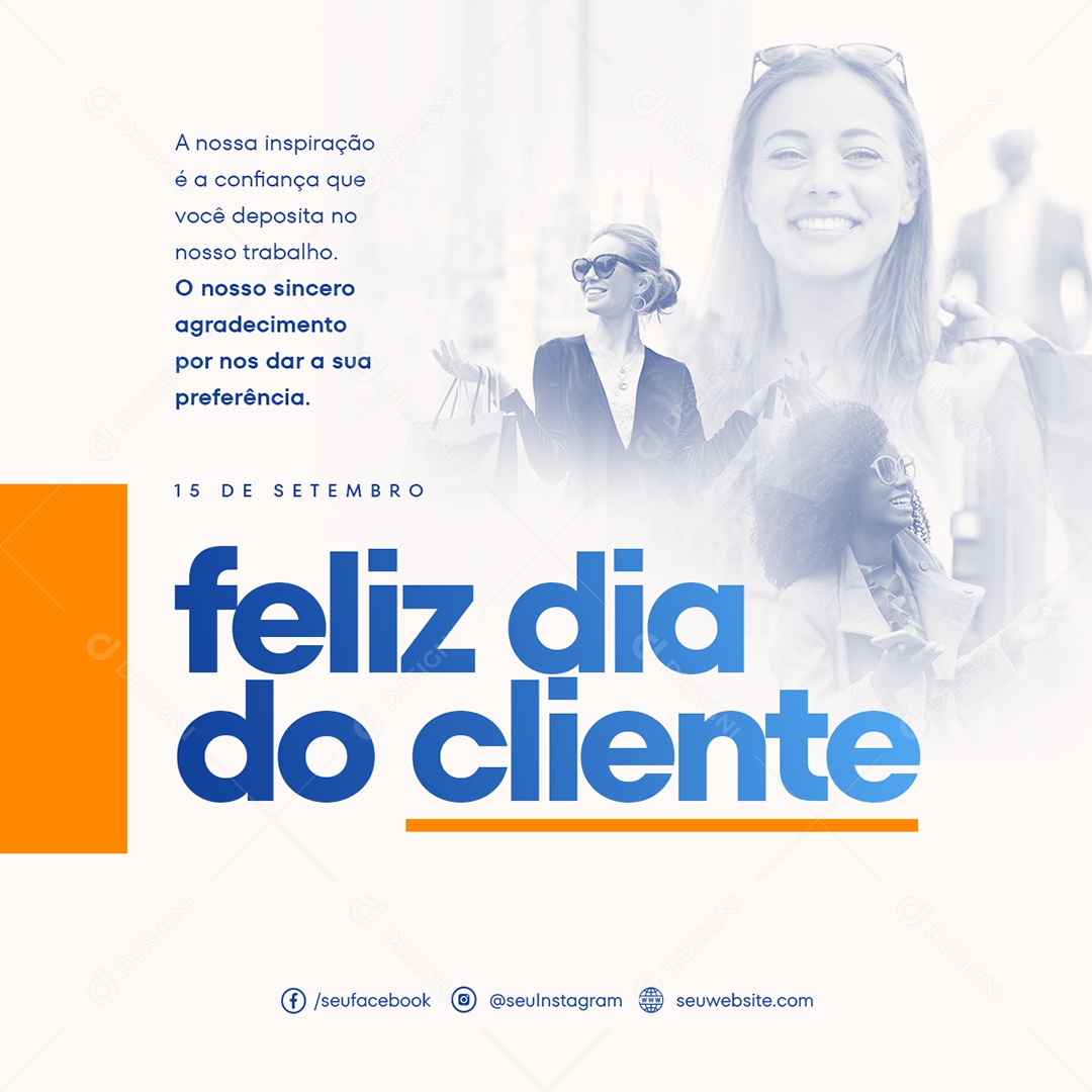 Social Media Feliz Dia Do Cliente 15 de Setembro PSD Editável