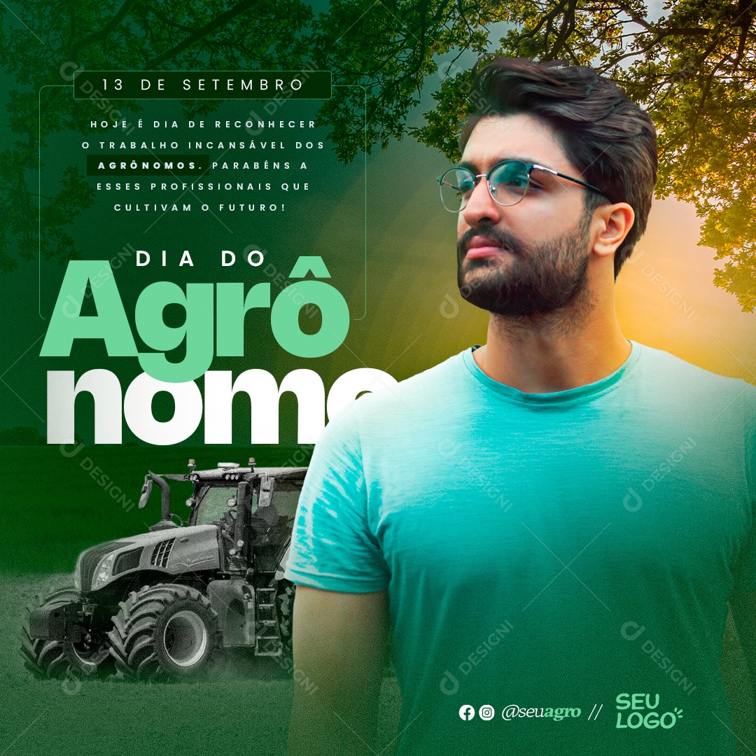 Dia do Agrônomo Hoje é Dia de Reconhecer o Trabalho Incansável Social Media PSD Editável