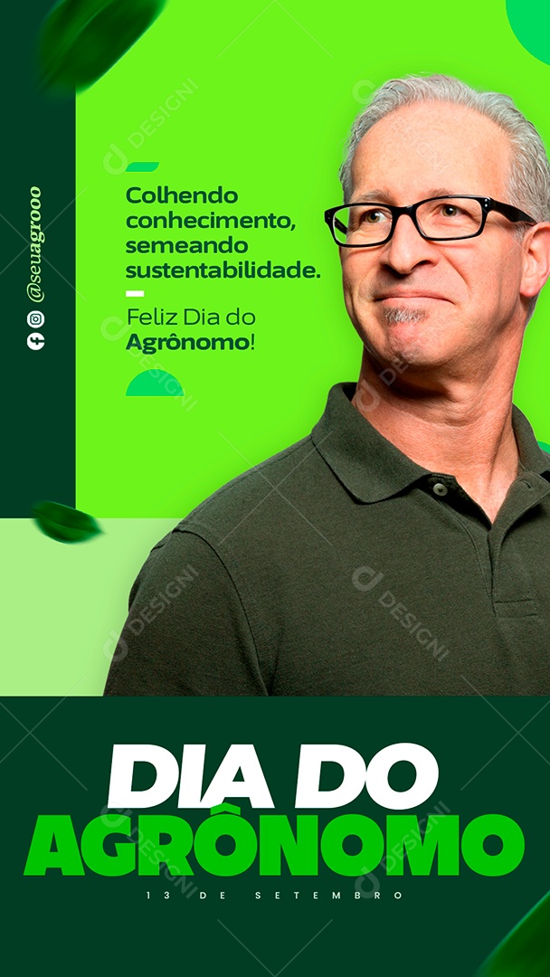 Story Dia do Agrônomo Colhendo Conhecimento Semeando Sustentabilidade Social Media PSD Editável