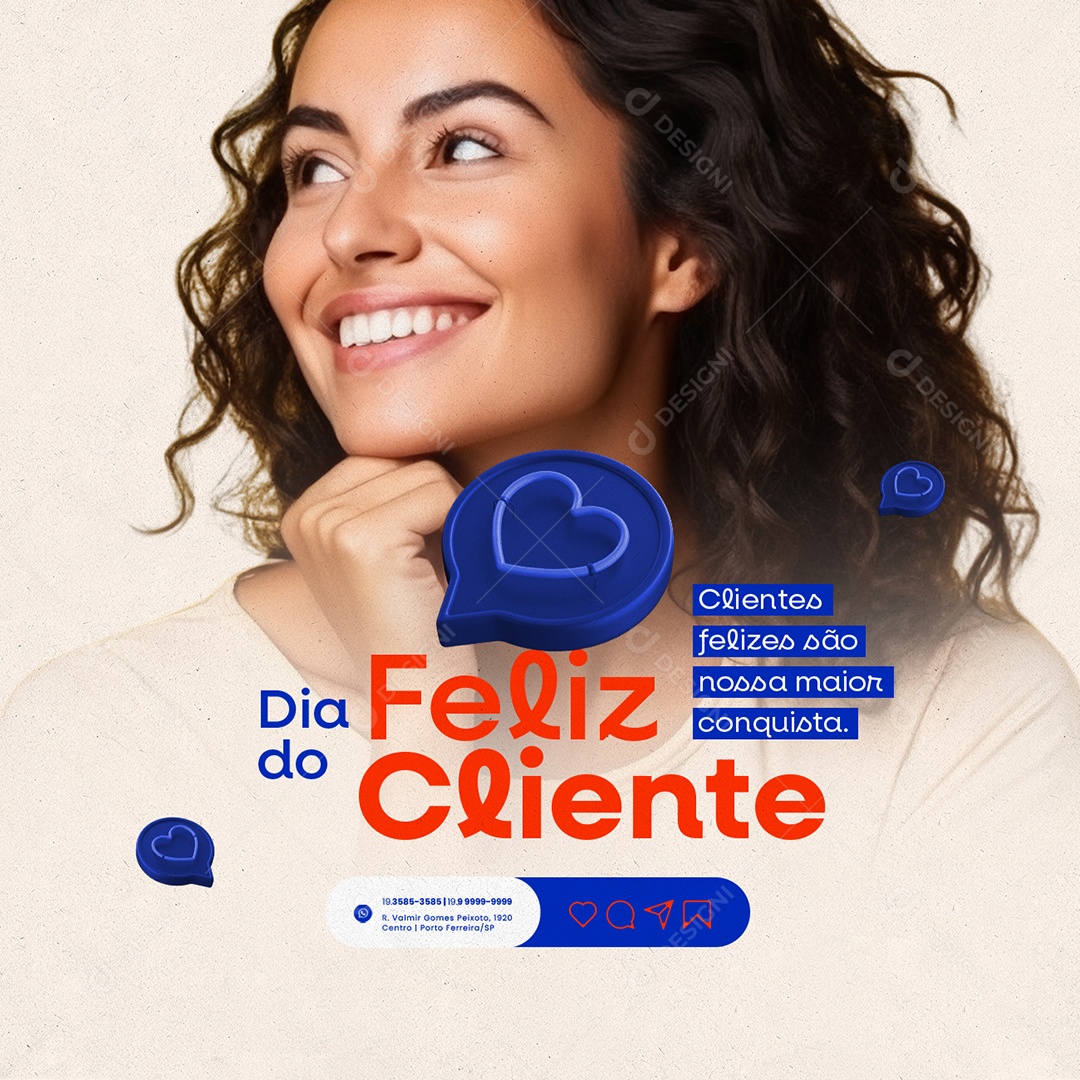Feliz Dia Do Cliente 15 De Setembro Clientes Felizes são Nossa Maior Conquistar Social Media PSD Editável