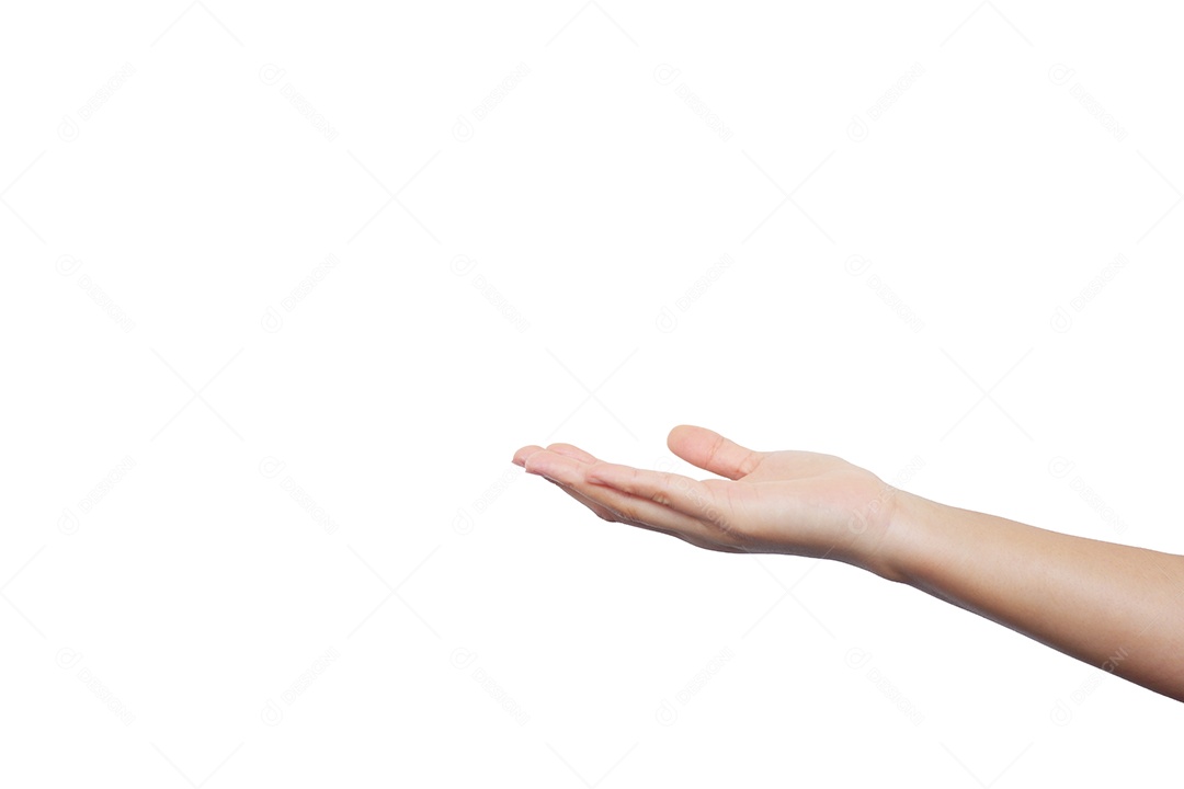 Mãos de pessoa sobre fundo isolado