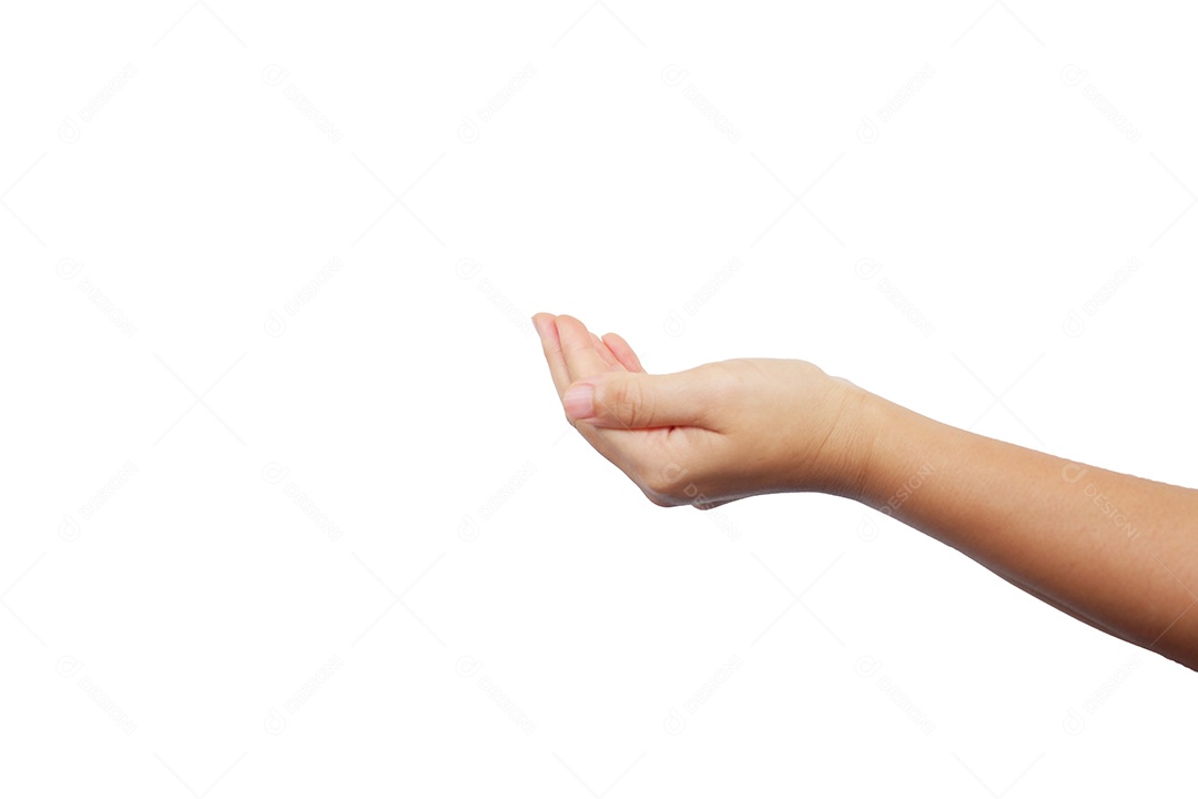 Mãos de pessoa sobre fundo isolado