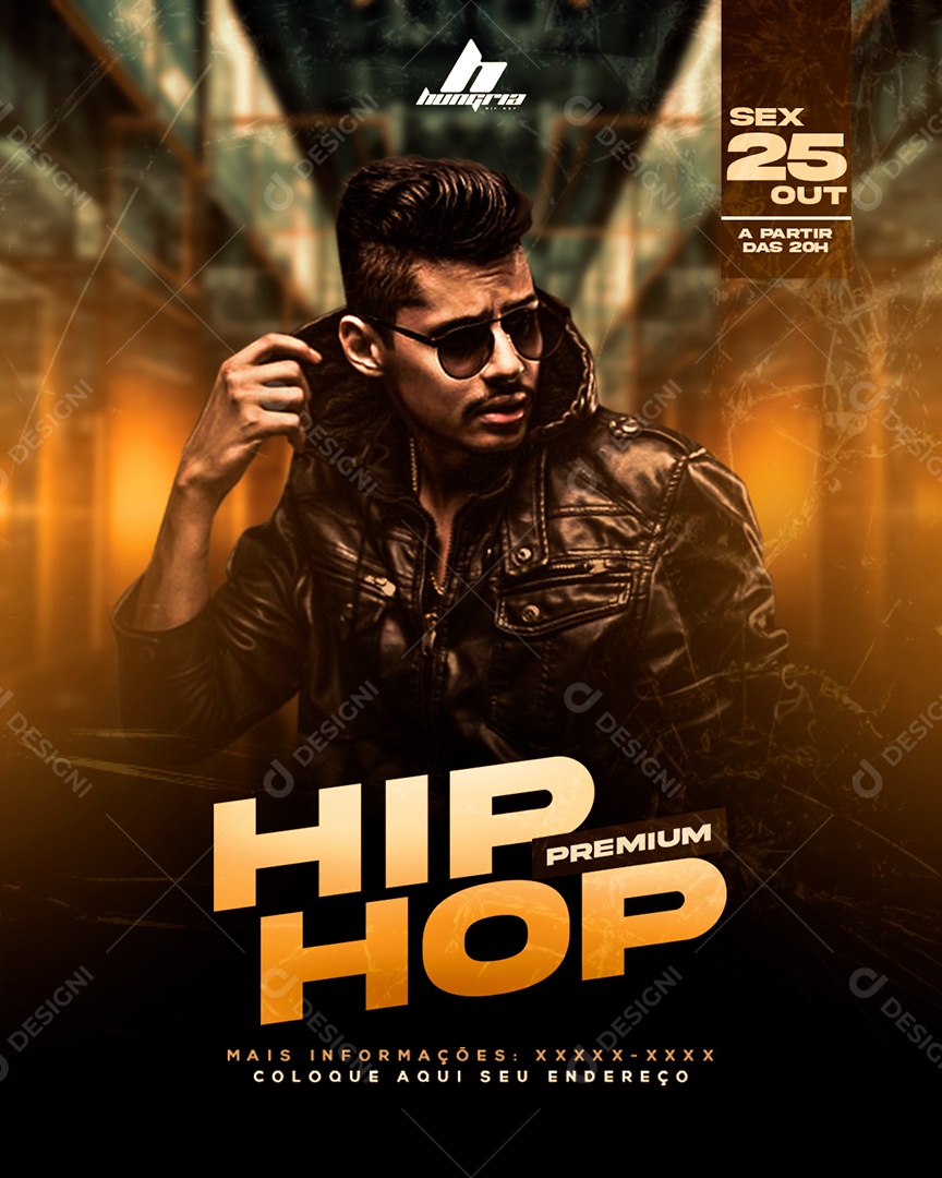 Social Media Flyer Feed Hip Hop Premium Hungria PSD Editável