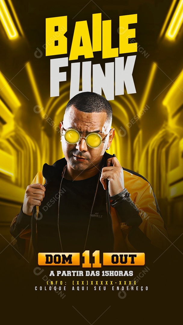 Flyer Story Baile Funk Social Media PSD Editável