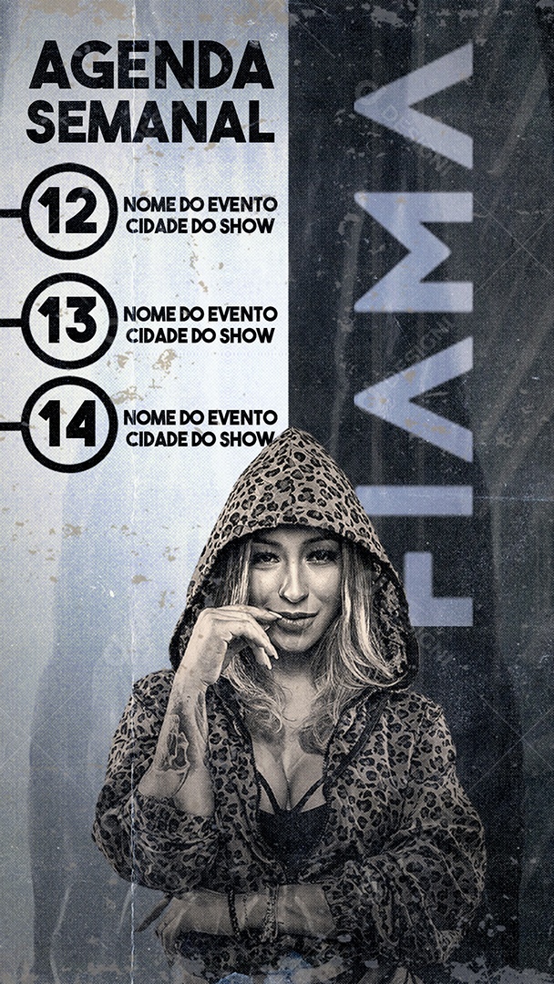 Flyer Story Agenda Semanal Fiama Social Media PSD Editável