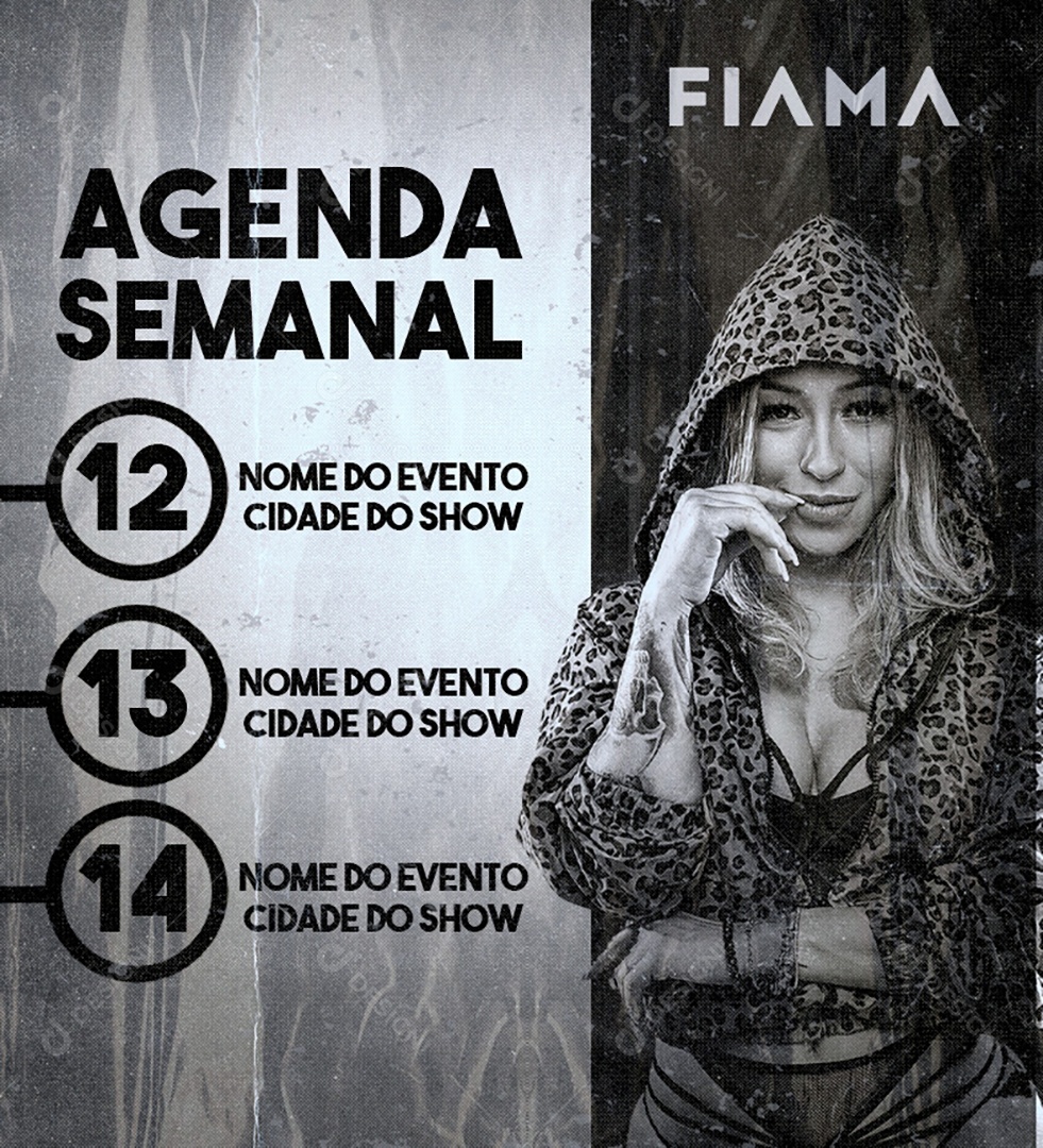 Social Media Feed Flyer Agenda Semanal Fiama PSD Editável