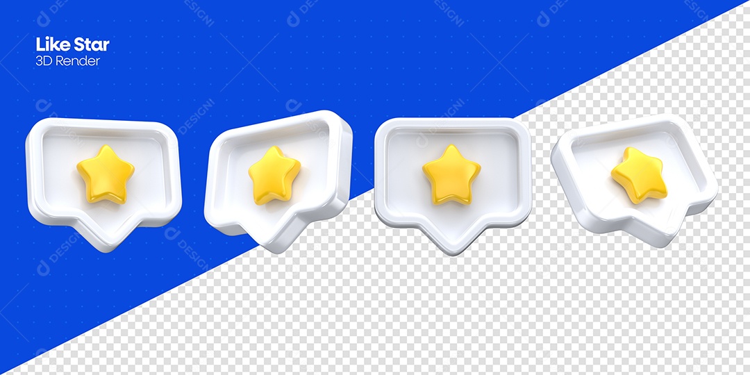 Emojis Estrelas Elemento do Dia Das Crianças Branco 3D para Composição PSD