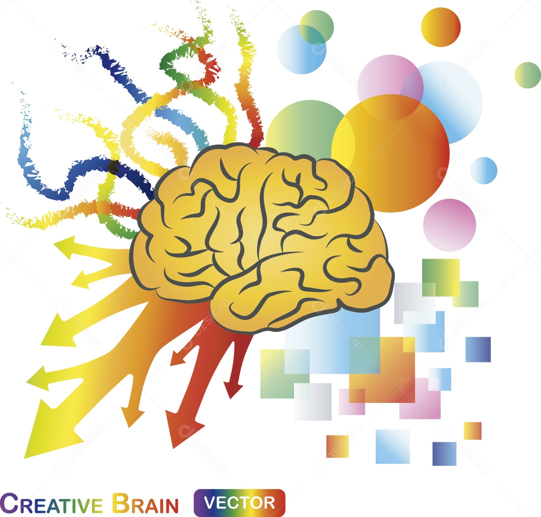 Cérebro Criativo Ilustração Vetor EPS