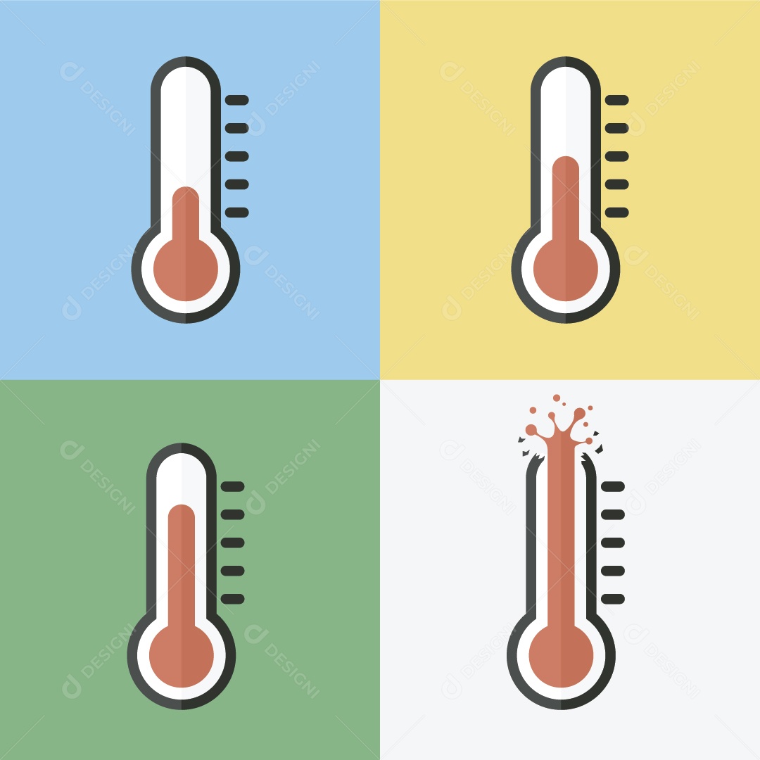 Ícone de Termômetro Ilustrações Vetor EPS