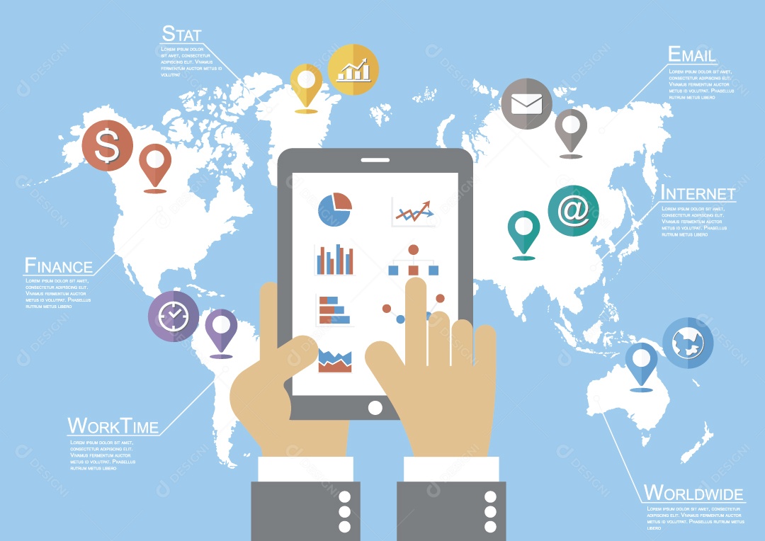 Negócios Mundiais Ilustrações Vetor EPS