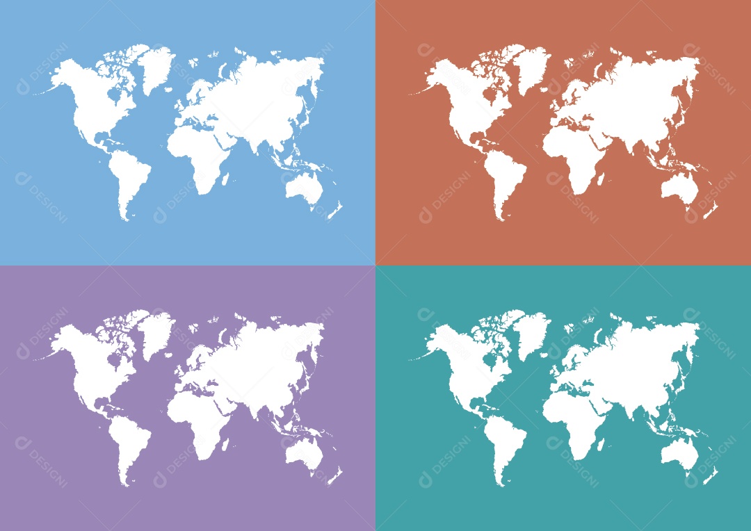 Mapa Mundial Ilustração Vetor EPS