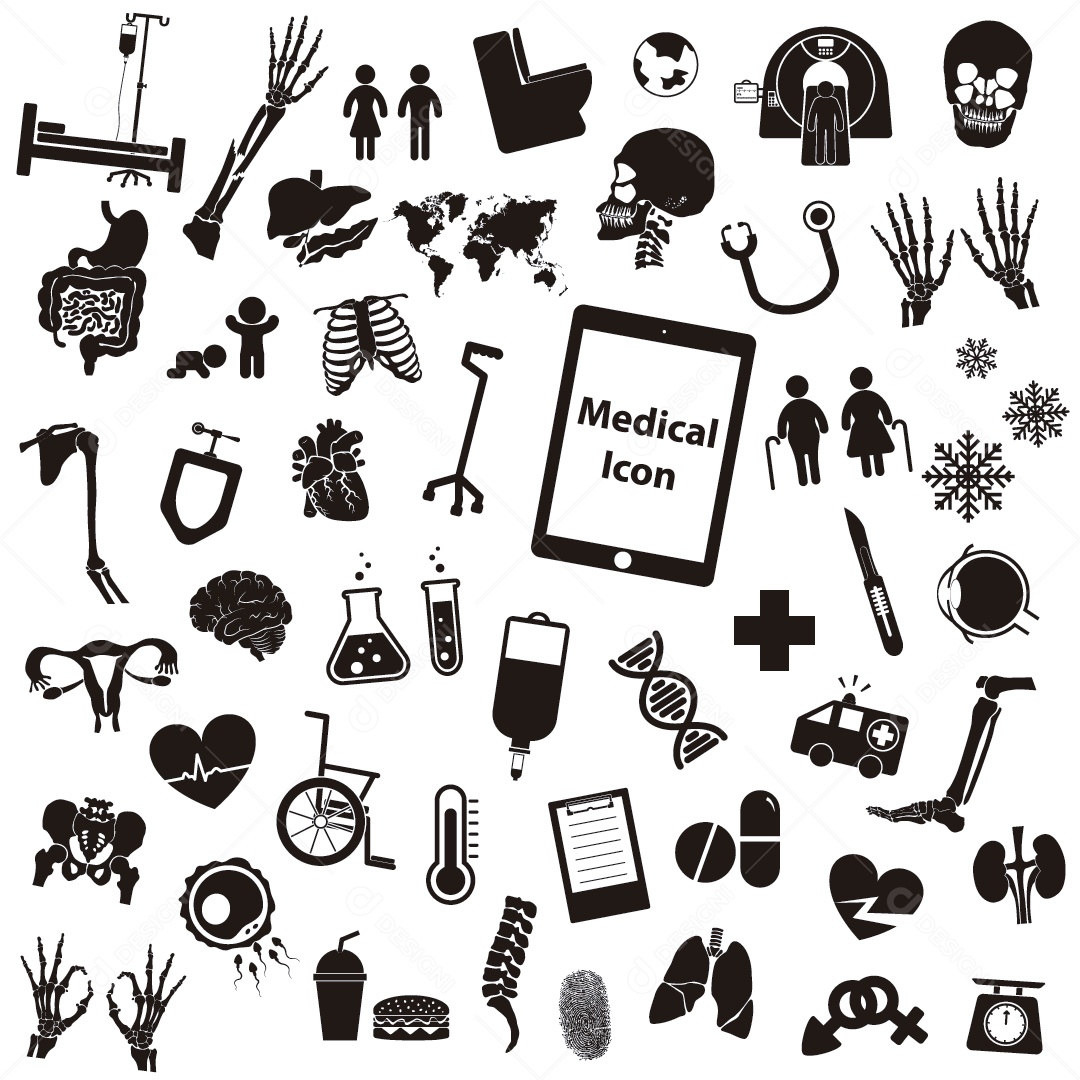 Ícones de Hospital Ilustração Vetor EPS