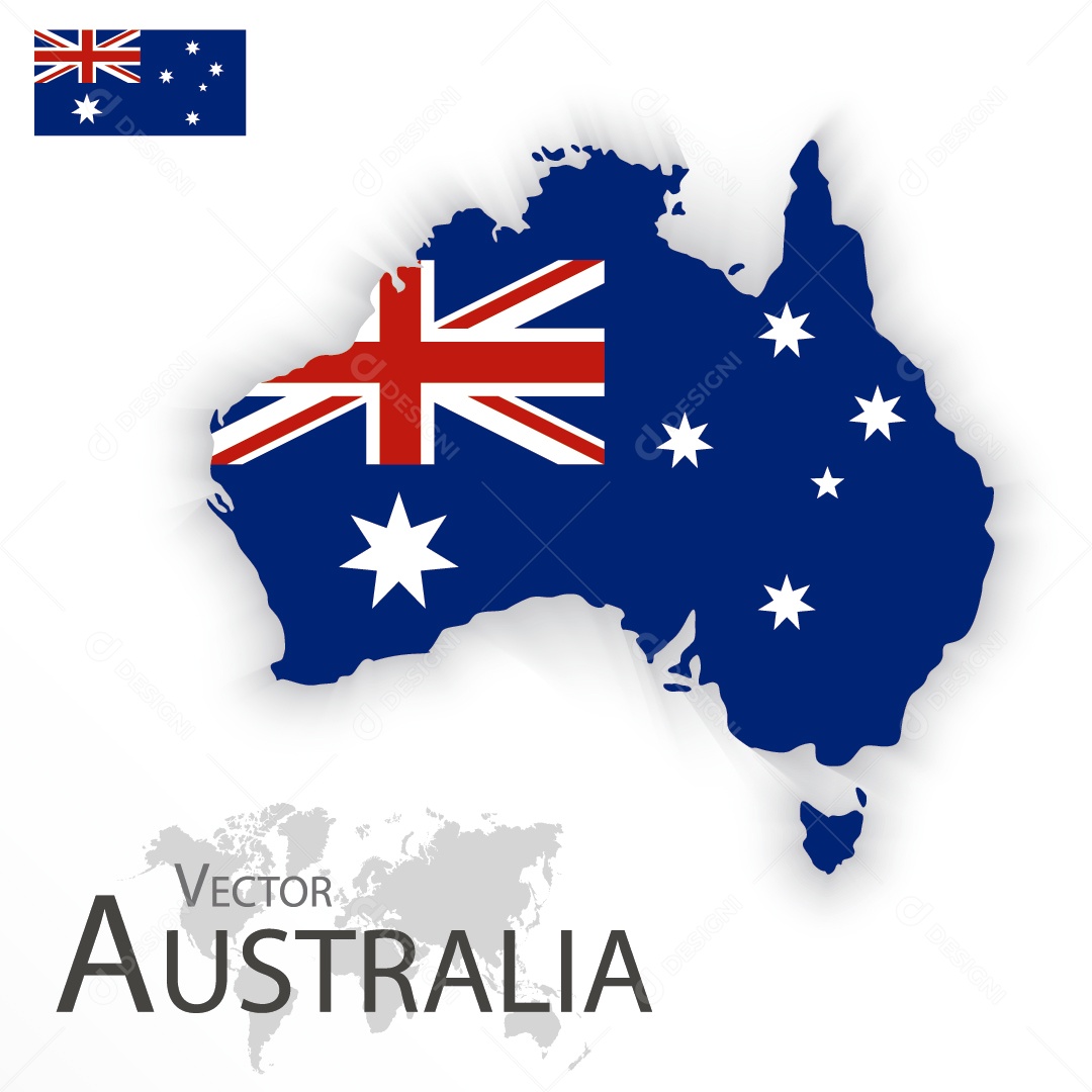 Mapa da Austrália Ilustração Vetor EPS