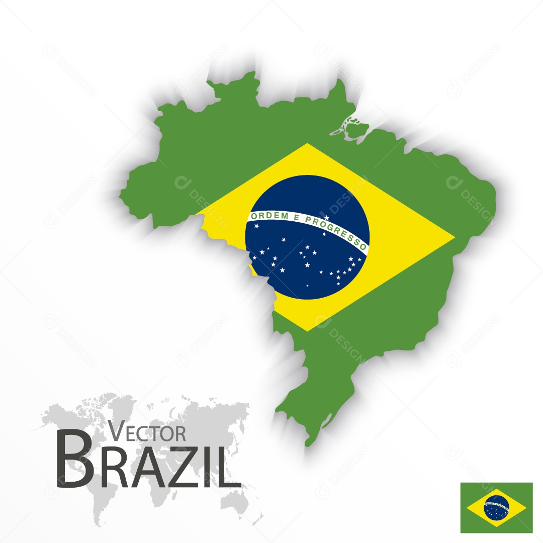 Mapa do Brasil Ilustração Vetor EPS